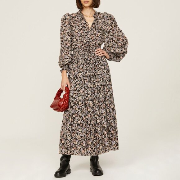 New Sea NY Carson Fall Floral Smocked Maxi Dress Small $395 - Picture 1 of 12